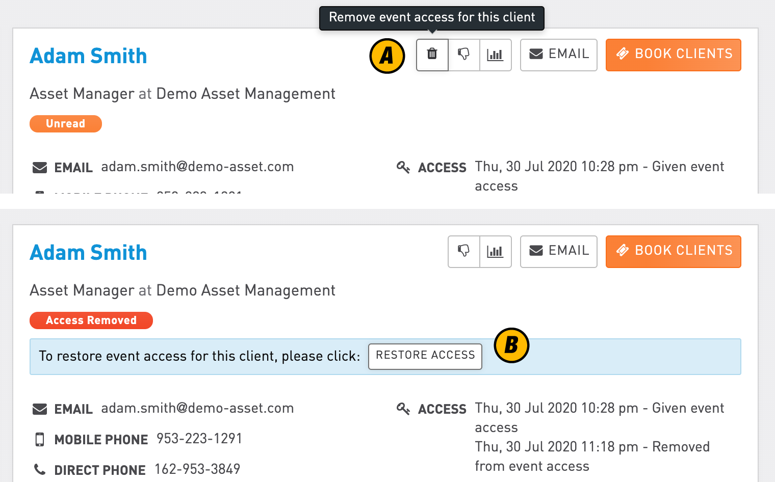 View access status and remove access | WeConvene